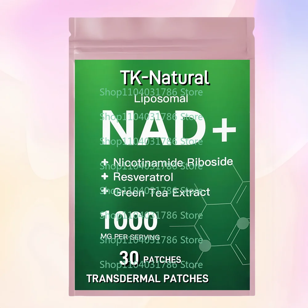 

30 трансдермальных пластырей NAD с ресвератролом и зеленым чаем для поддержки клеточного здоровья, выносливости и здорового старения