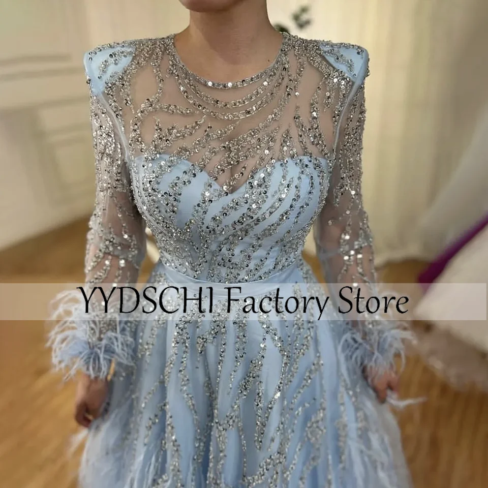 Customized Evening Dresses Luxury Mermaid Blue Applique Strapless Beading Party Dresses 2024 Formal for Women vestidos de noche