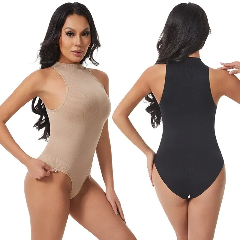 Women's Shapewear Bodysuit Tummy Control High Elastic Buttons Seamless Firm Control Plus Size