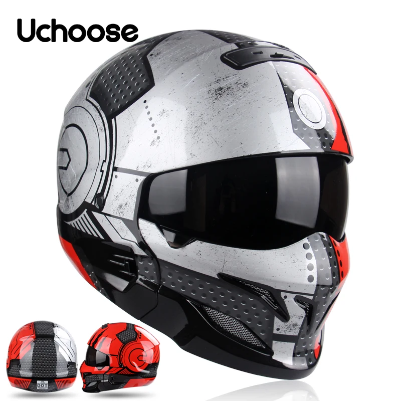 

UCHOOSE New Scorpion Helmet Retro Motorcycle Cascos Moto Locomotive Personality Multi-purpose Combination Helmet Half Helme