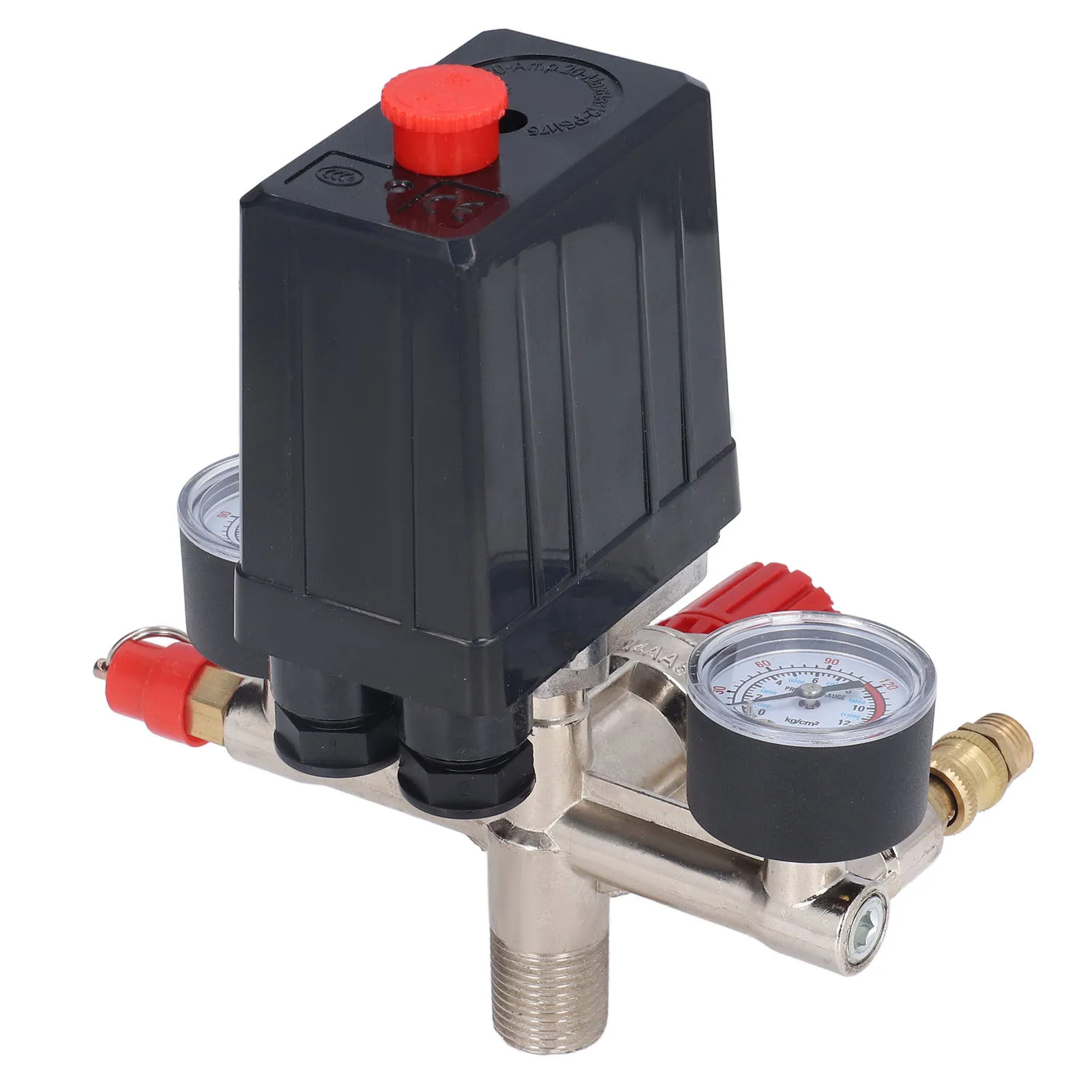 Air Compressor Pressure Valve Kit Vertical  Manifold Regulator 90‑120PSI AC Air Compressor Pressure  Control Valve