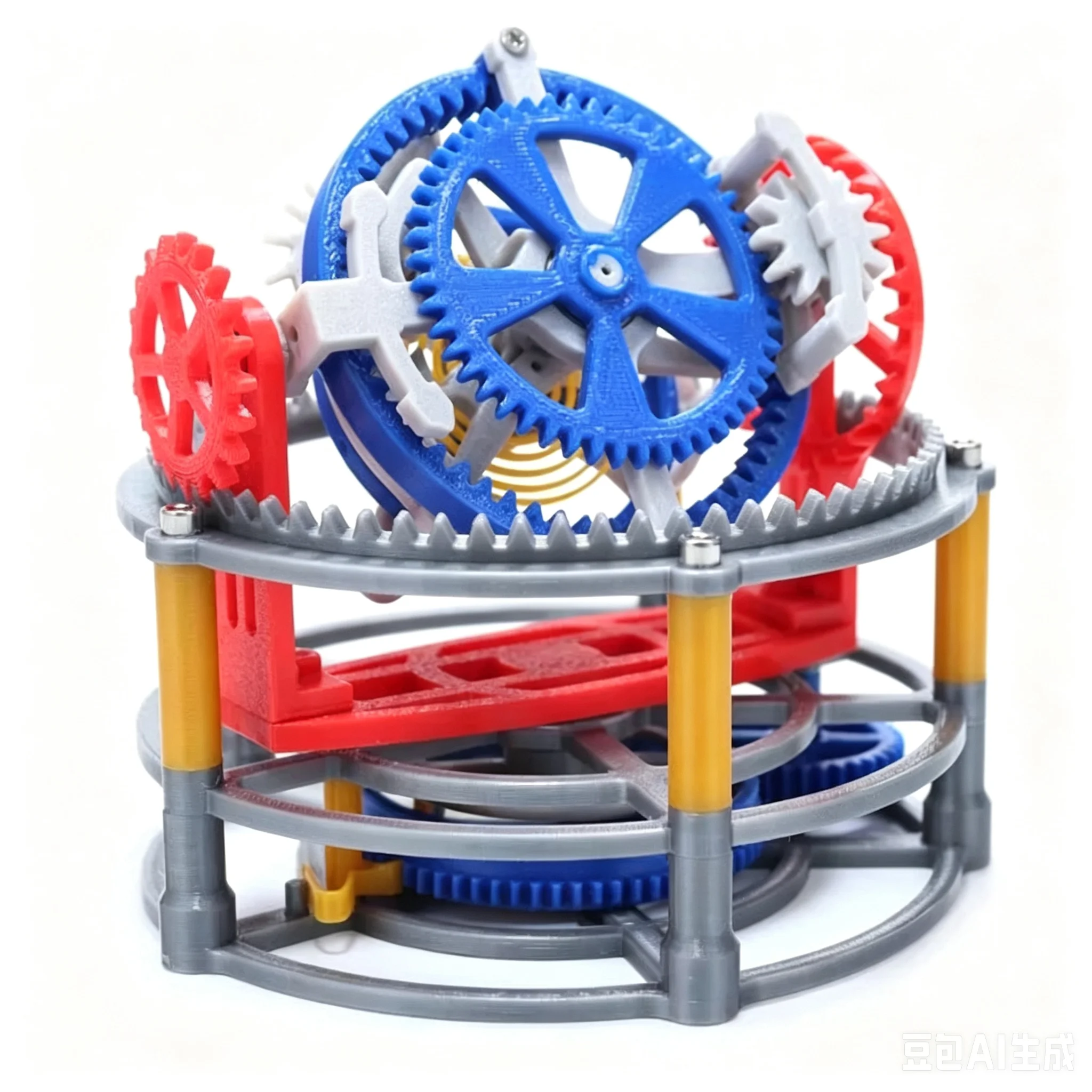 DIY Tourbillon Gear Transmission Model - 3D Printed Mechanical Pendulum Clock Kit  Spring-Powered Educational Science Toy