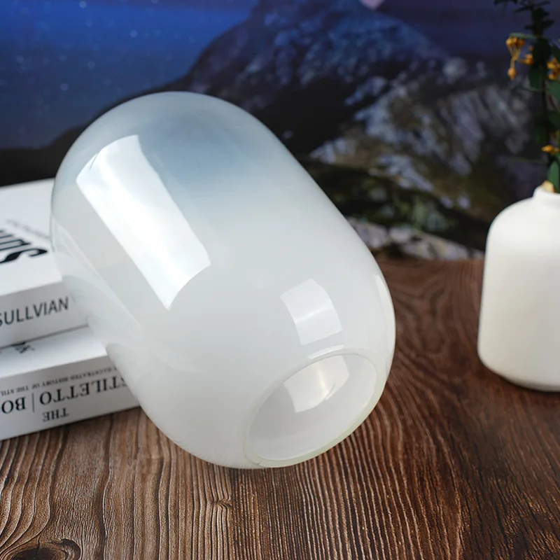 

Gradient Color Elliptical Glass Lampshade Minimalist Transparent Lampcover