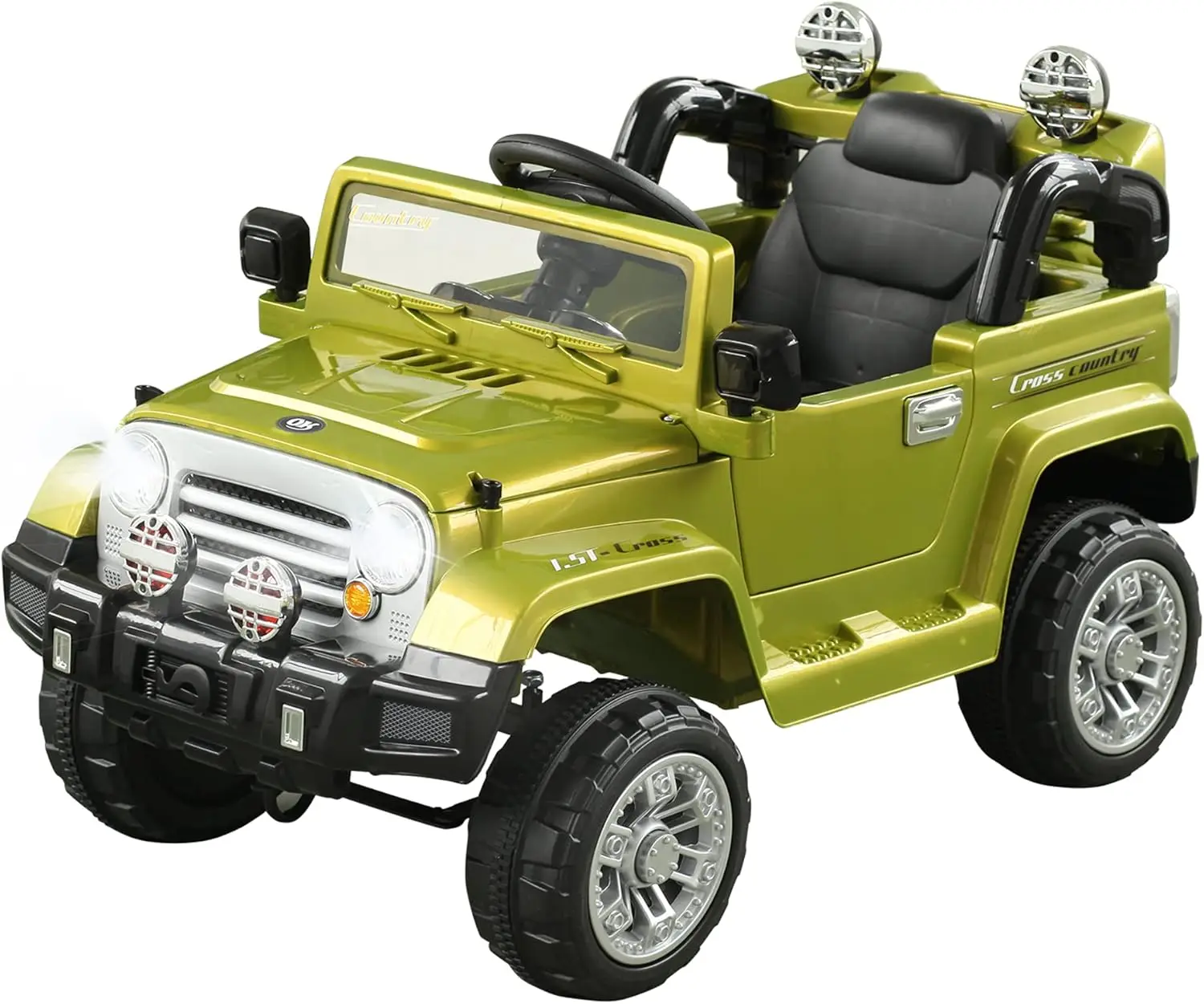 

12V Ride on Car, Off-Road Electric Car, Battery Powered Toy Car with MP3 Connection, Parent Remote, Steering Wheel, Working Horn