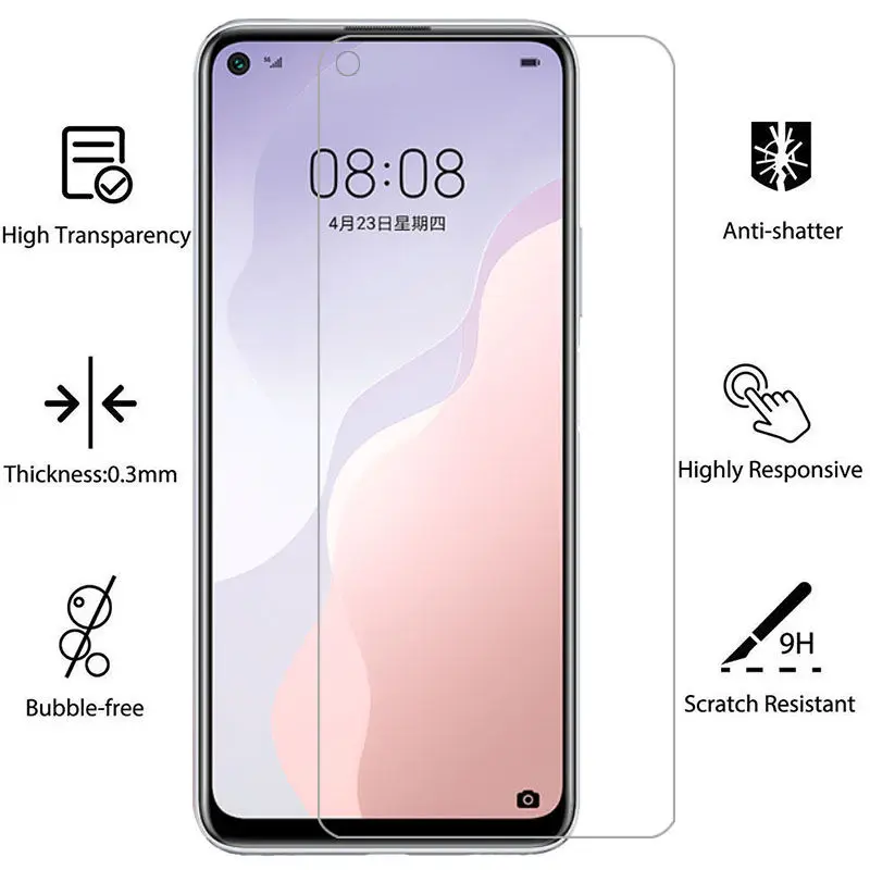 Vetro 9H per Huawei NOVA 7SE 6SE 4E 7i 5i Pro 5 4 accessori per pellicole per telefoni cellulari Nova 6 Se 7 I 5pro Anti-esplosione HD Glas