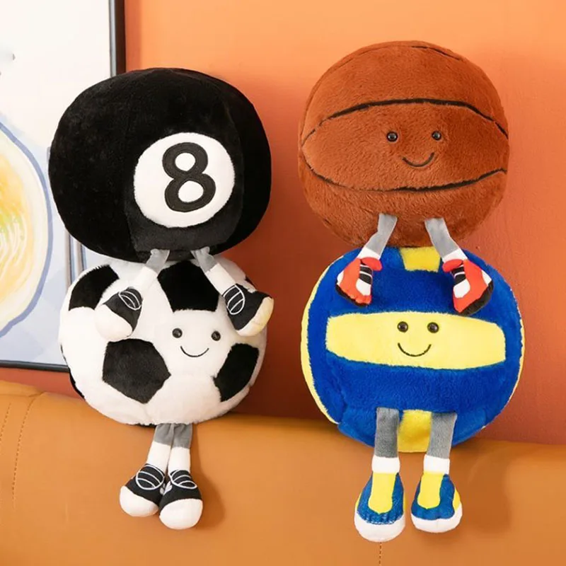 

Funny Wacky Ball Billiards Plush Pillow Soft Stuffed Toy with Legs Cute Room Decor Ornament Office Table Decoration Gift Kawaii