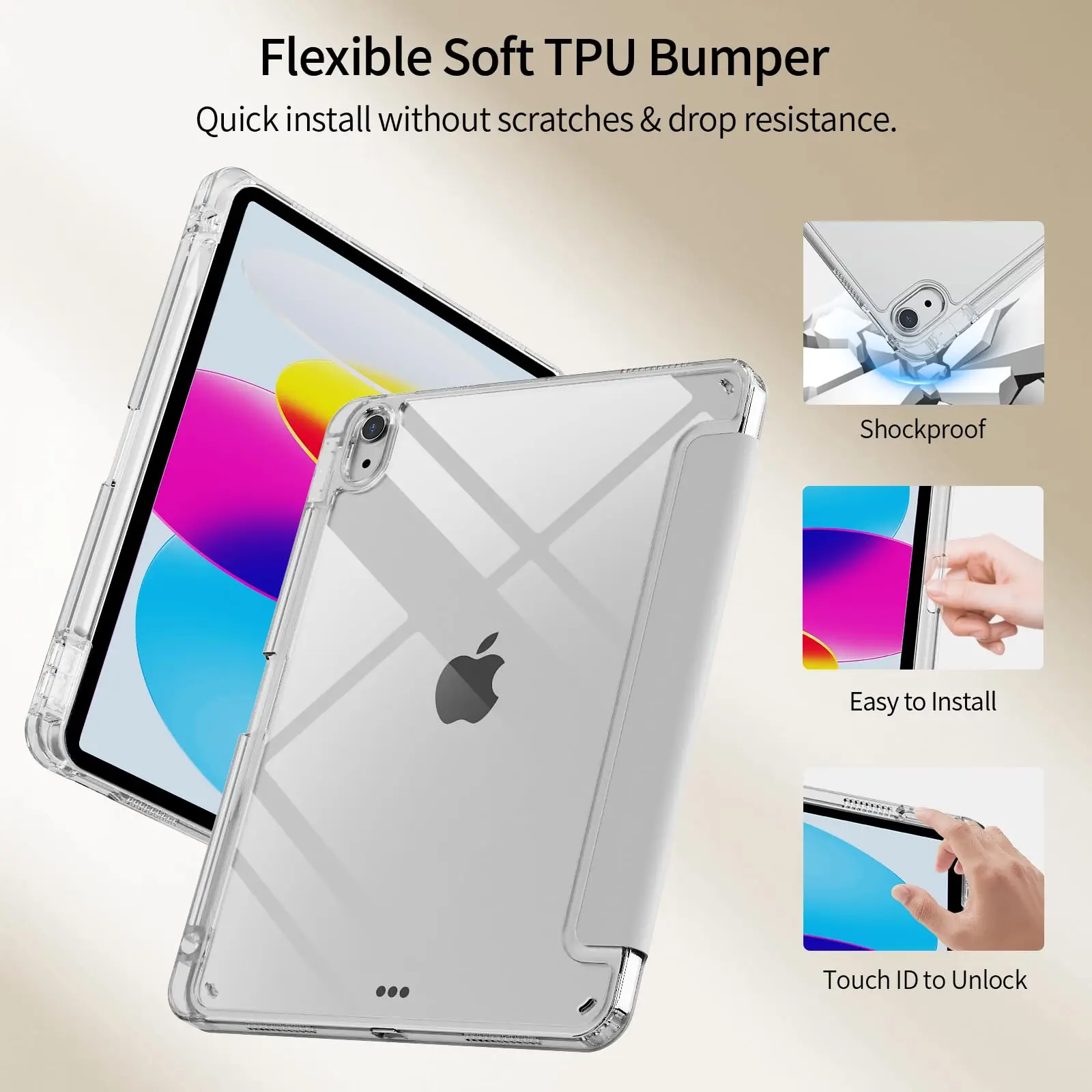 For iPad mini Air Pro 4 5 6 7 8 9 10 11 8.3 9.7 10.2 10.5 10.9 11 12.9 13 10th A16 11th Tablet Case Auto Wake/Sleep Smart Cover