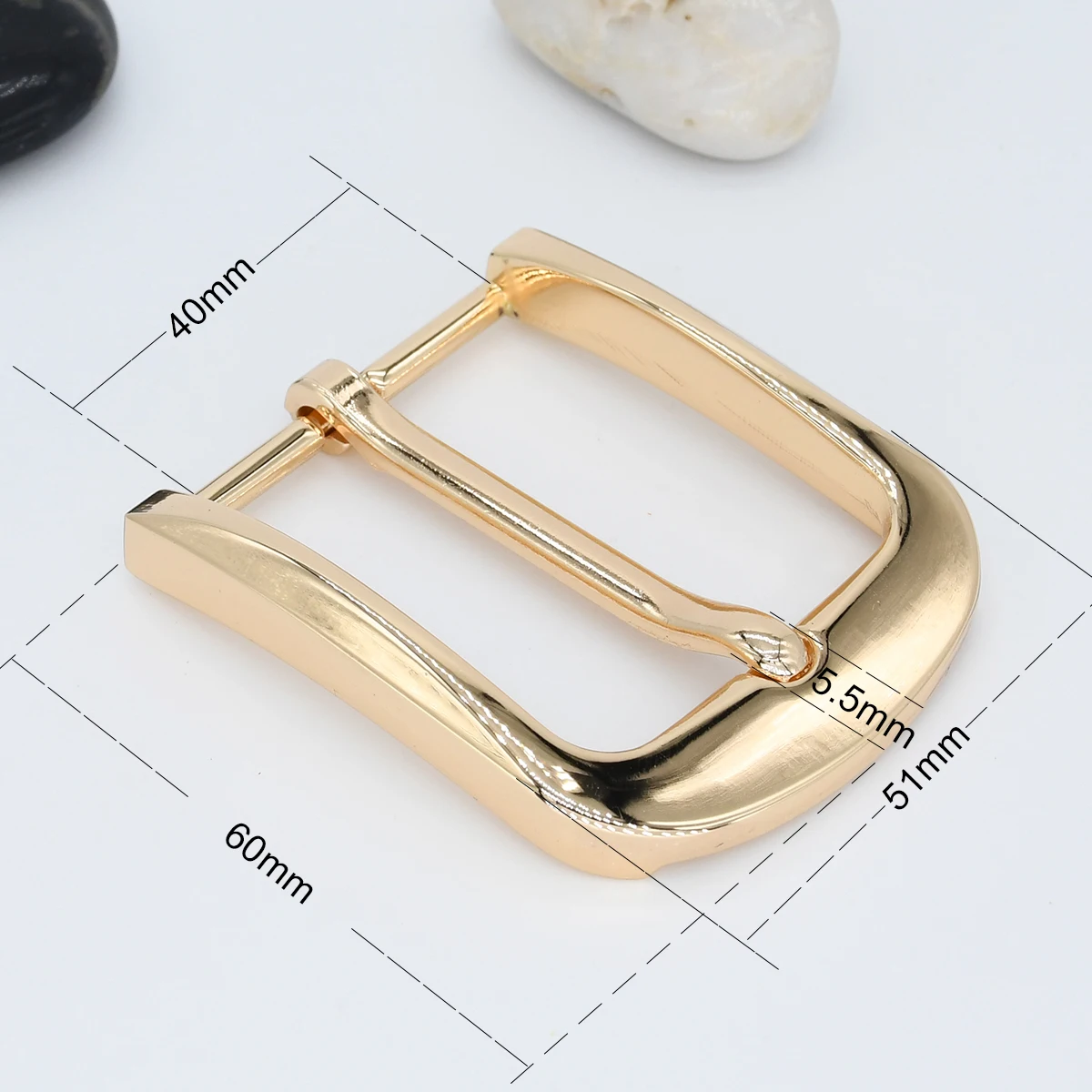 40mm Alloy Plating Belt Buckles Gold End Bar Single Pin Buckle Leather Craft Waistband Belt Parts Accessories