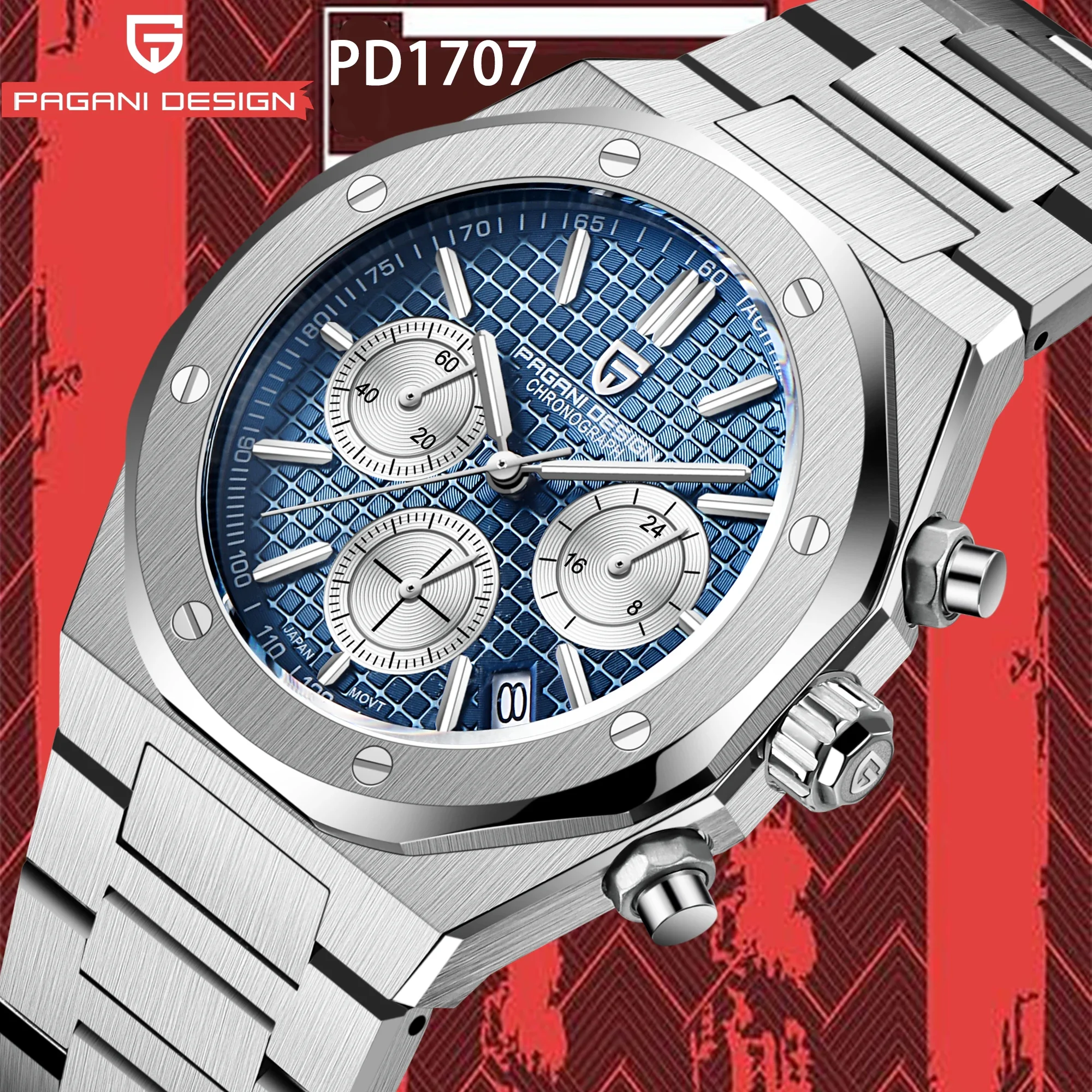 

2022 40MM PAGANI Design Luxury Men's Quartz Watch Sapphire V2 200m Waterproof pilot Sports Watches Chronograph Relogio Masculino