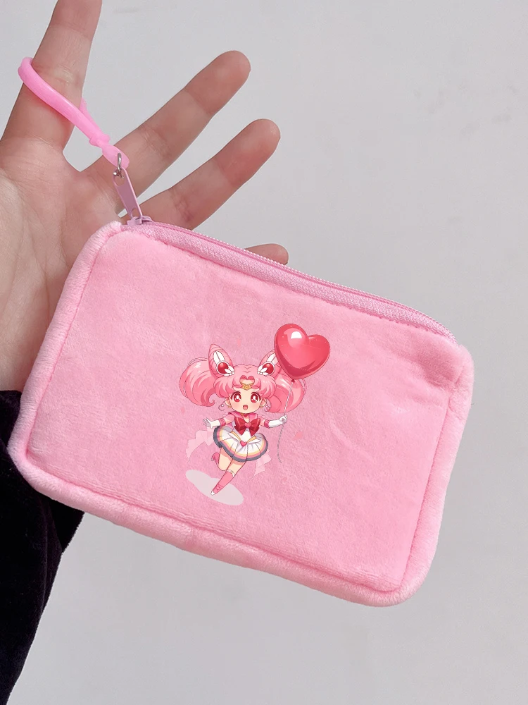 Marins lunes porte-monnaie Kawaii figurines d'anime imprimé Mini portefeuille mignon doux sac à dos pendentif accessoire Mini pochette sacs de rangement