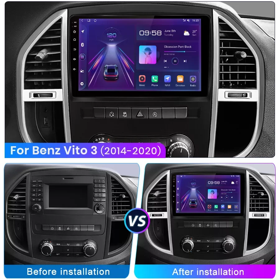 Qualcomm Snapdragon Android 13 Car Radio Video Multimedia Player For Mercedes Benz Vito 3 W447 2014 - 2020 Navigation GPS TV