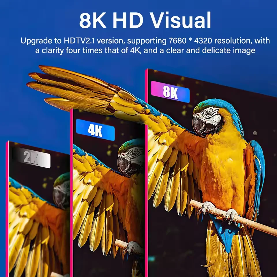 8K HDMI 2.1 Cable 48Gbps High Speed 8K/60Hz 4K/120Hz For Samsung Sony Xiaomi TV Box PS5/PS4 PC Laptop eARC HDR Video Cable 2M 3M