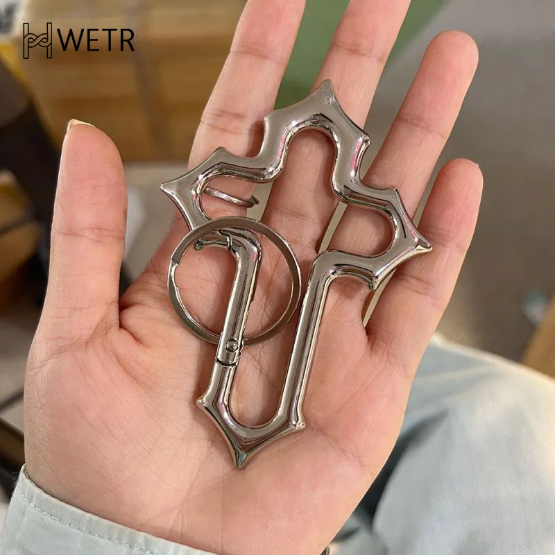 Zinc Alloy Bag Charm Trinkets Keychain Cross Carabiner Keychain Camping Hiking Outdoor Climber Waist Pendant Accessories Gift