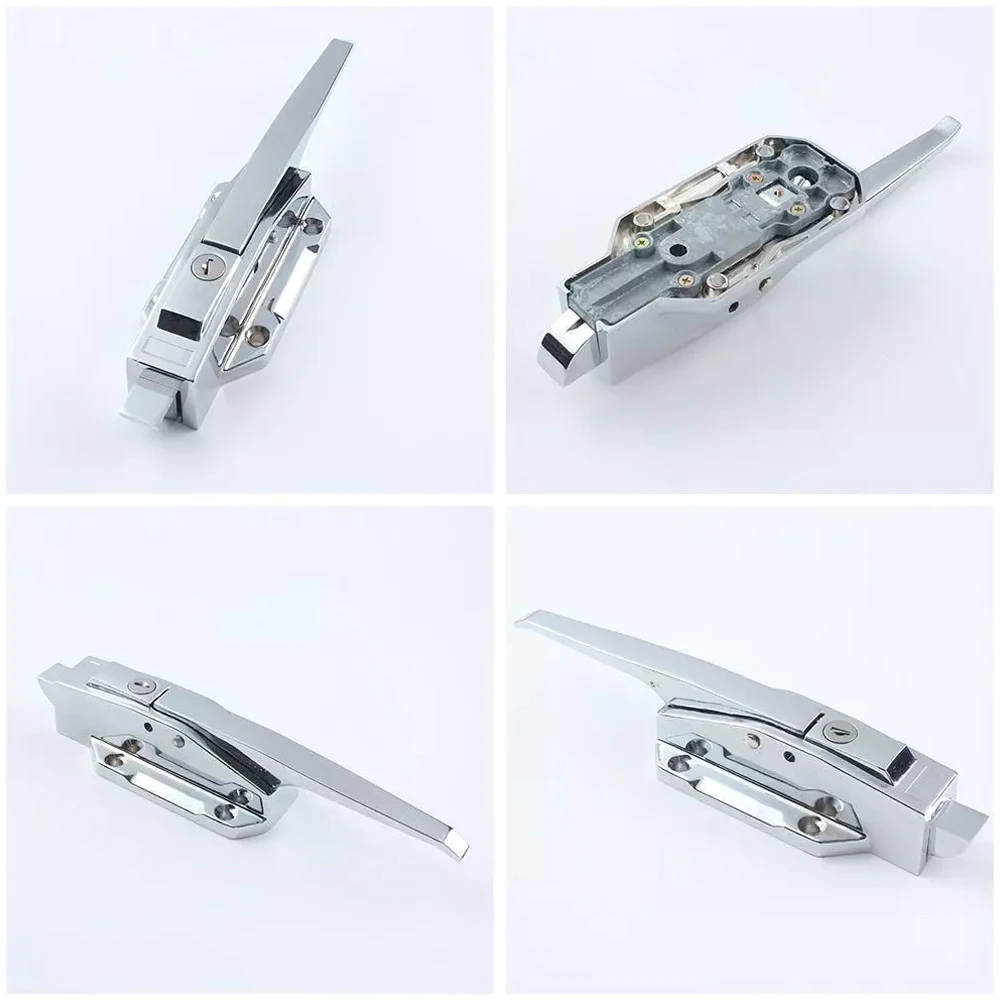 Zinc Alloy Door Handle Lock Spring Loaded Walk In Freezer Cooler Flush Door Latch Handle Freezer Door Latch Hinge Hardware