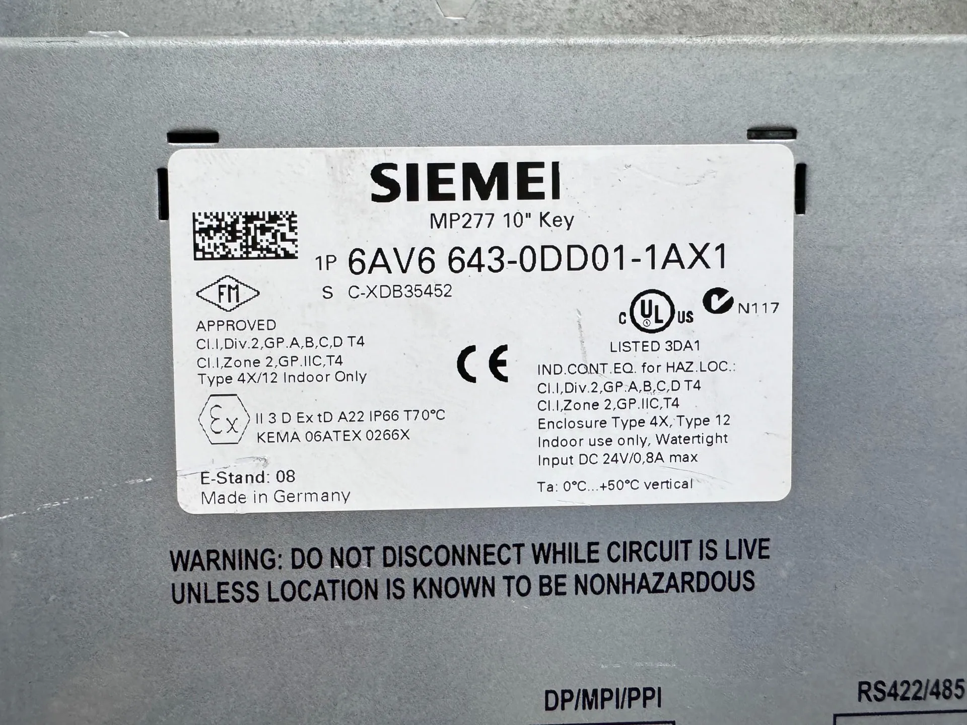 Siemens 6AV6 643-0CD01-1AX2용 6AV6643-0CD01-1AX2 HMI 패널