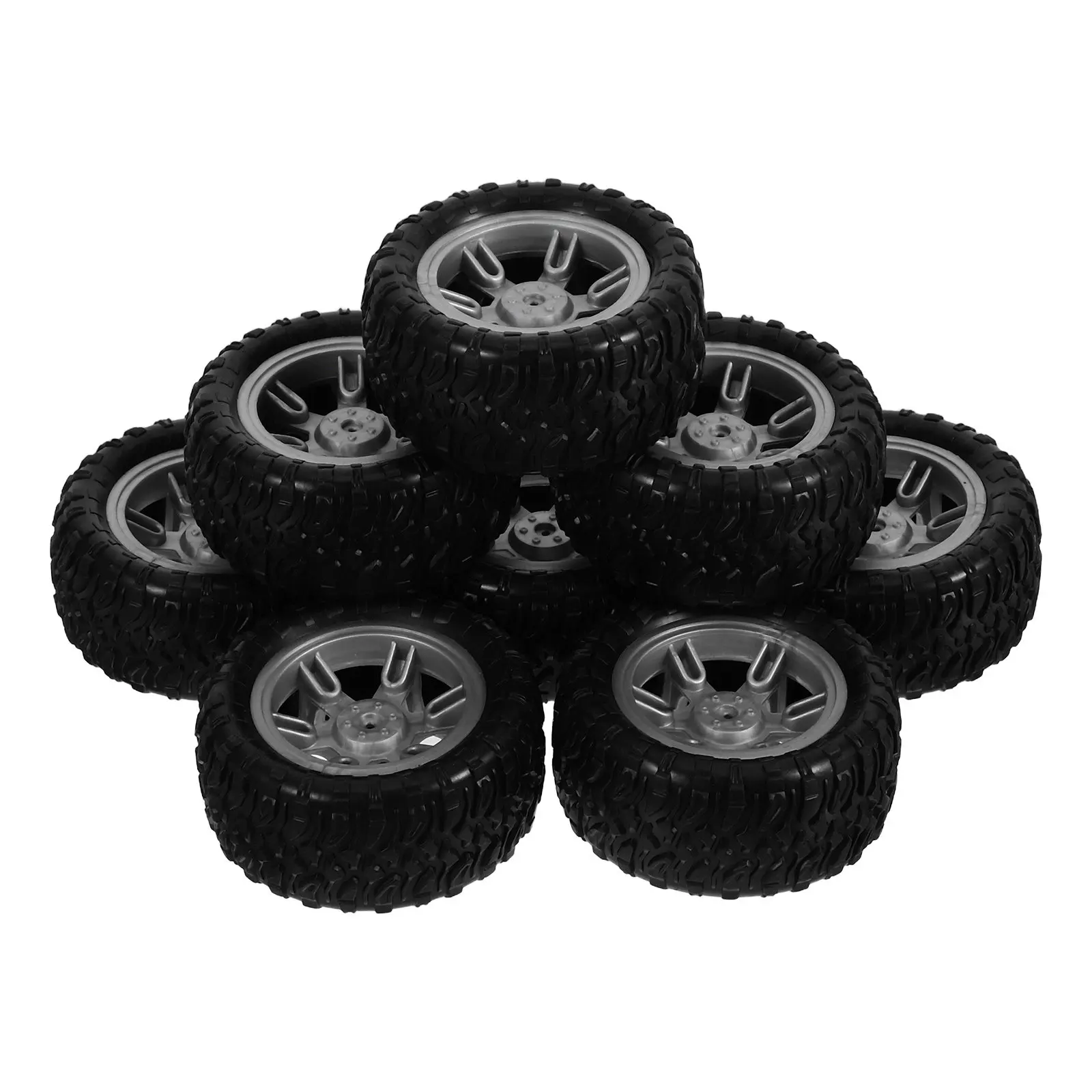 

8Pcs Hollow Rubber DIY Wheels Replacement Car Tires Absorbing for Kids Play Vehicles Assembly Small Wheels Craft