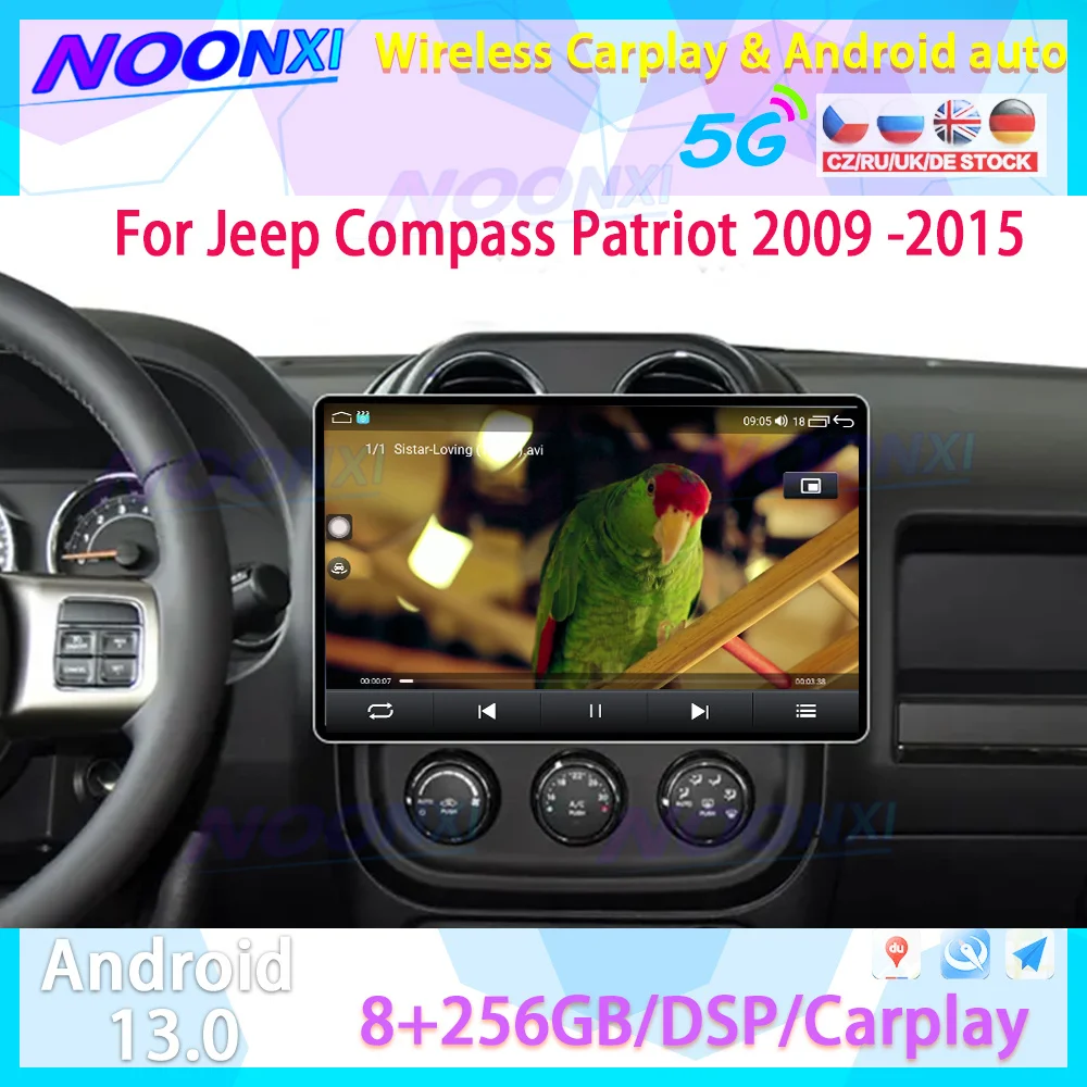 

Android 13,0 для Jeep Compass Patriot 2009 -2015 автомобильное радио, стерео, мультимедийный плеер, GPS-навигация, 2K экран, Carplay видео головка