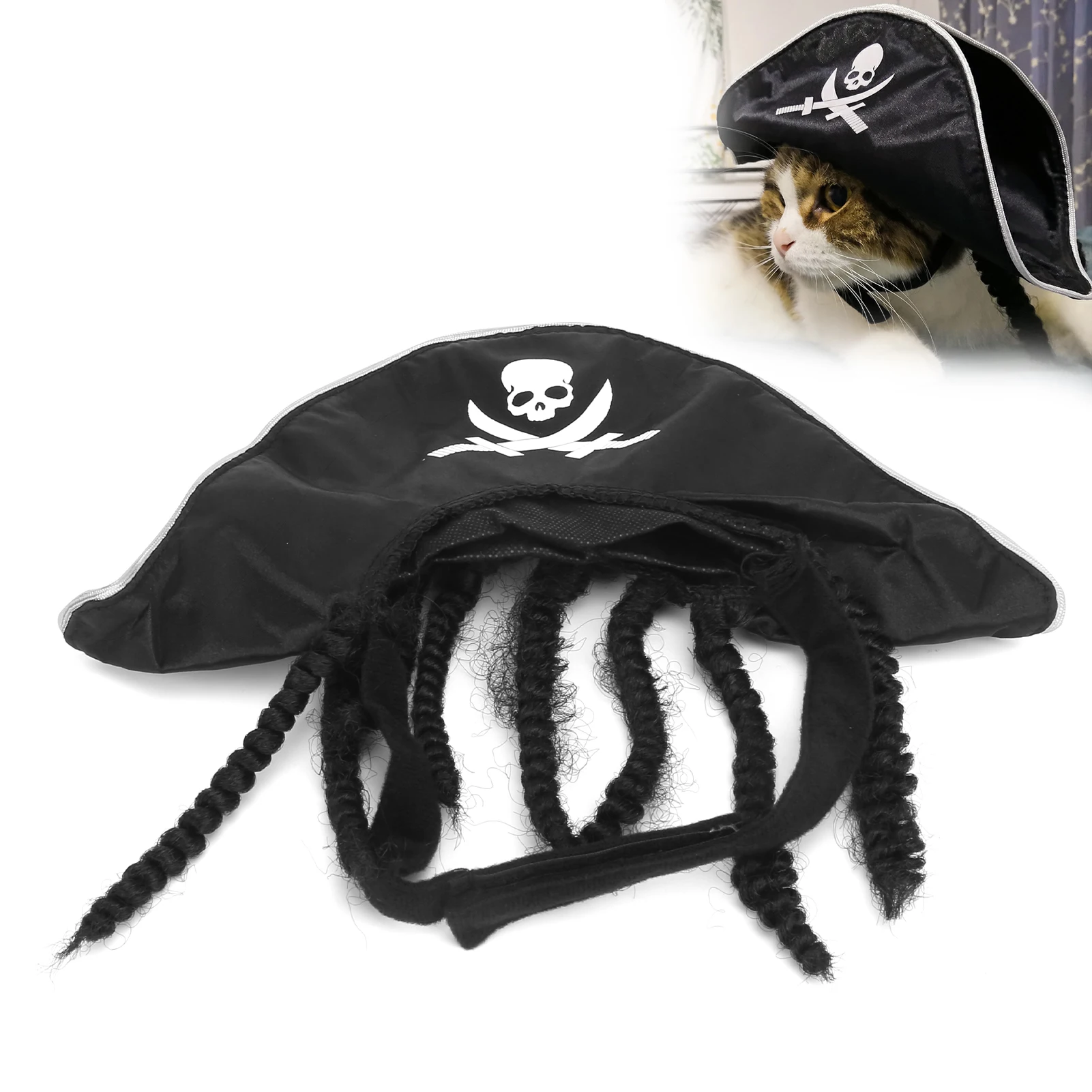 

Pet Pirate Hat Durable Fun Halloween Party Hats Suitable For Cats And Dogs Of 5‑7.5kg