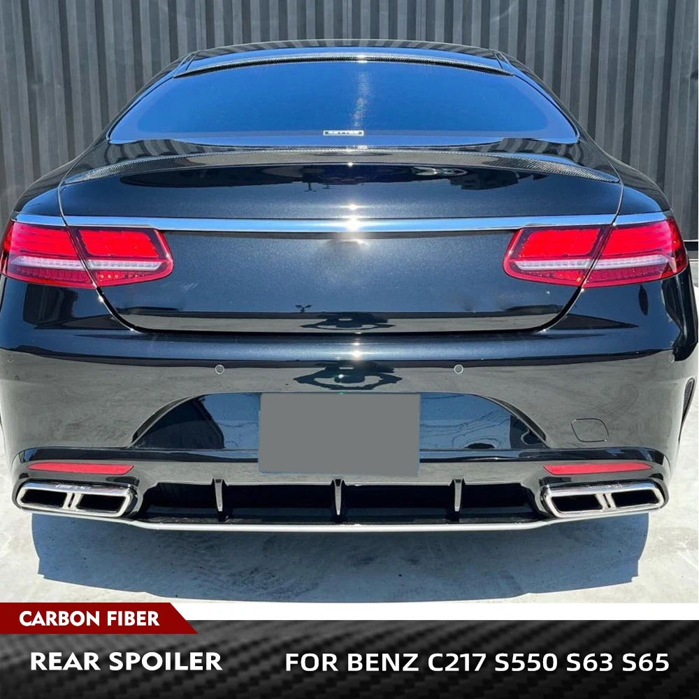

Для Mercedes Benz S-Class C217 S550 S63 S65 Coupe задняя губа багажника из углеродного волокна/FRP черный автомобильный задний багажник гоночный спойлер багажника крыло