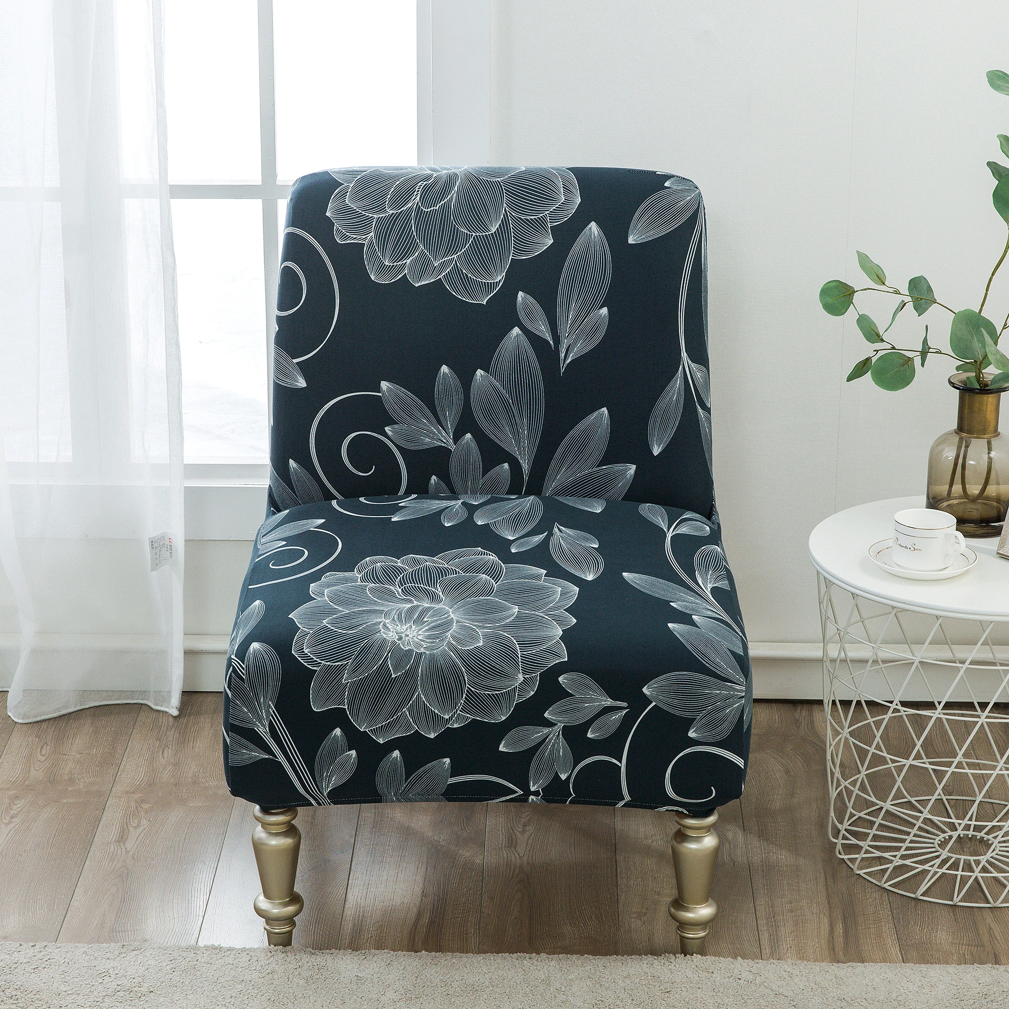 Milk Silk Elastic Chair Cover Armless Single Sofa Protection Cover Simple Solid Color Hotel Fat Stool Cover Cross-Border