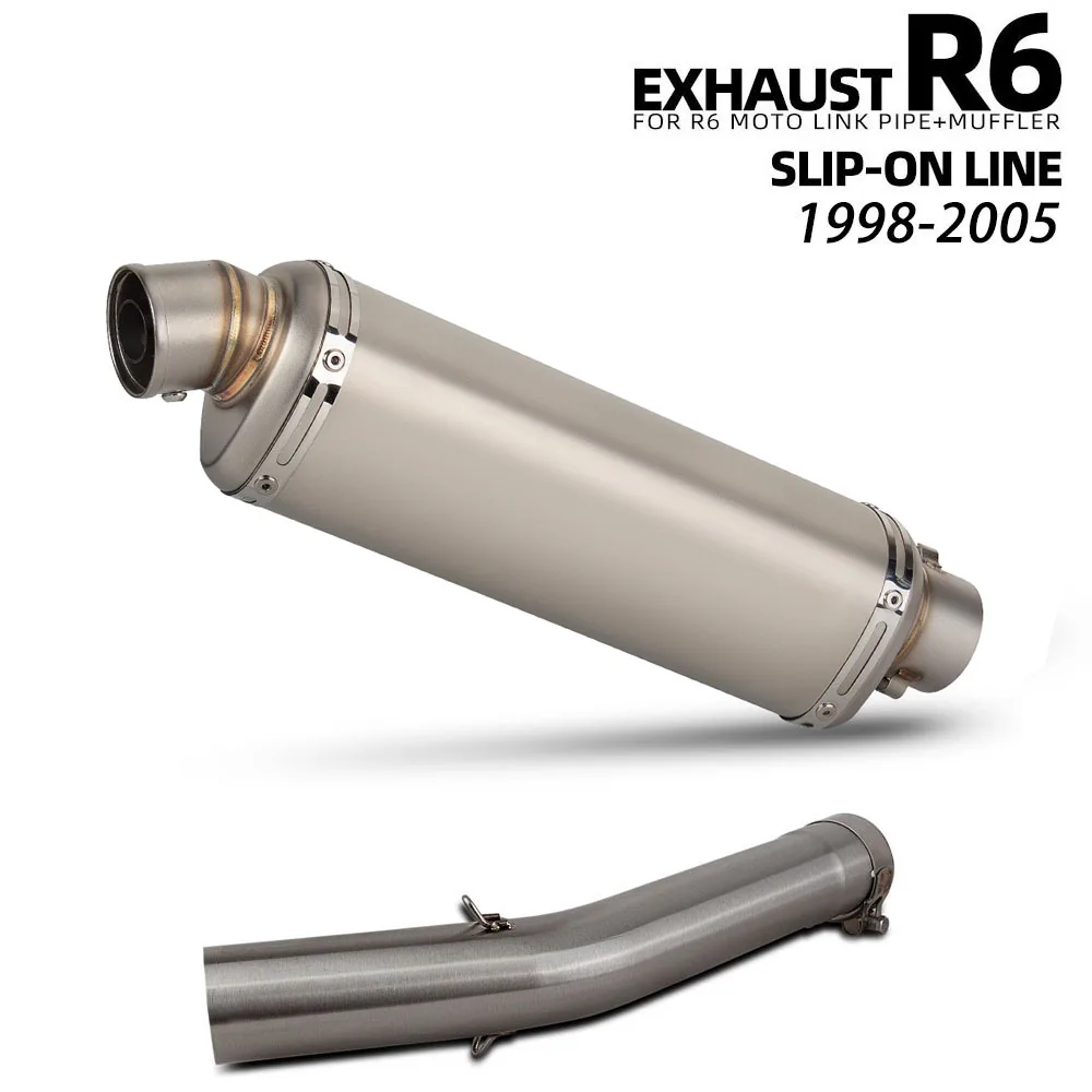 

R6 Exhaust Muffler For Yamaha YZF-R6 1998-2005 Motorcycle Exhausts Pipe Slip on Line Kit Racing T98 Tail Tube with DB Killer