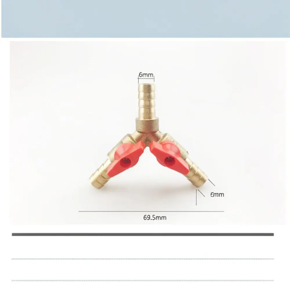 For Boxian Y Type Gas Connector Three Way Hose Barb Valve Industrial Liquefied Gas Pipe Flow Distributor Shut Off Switch