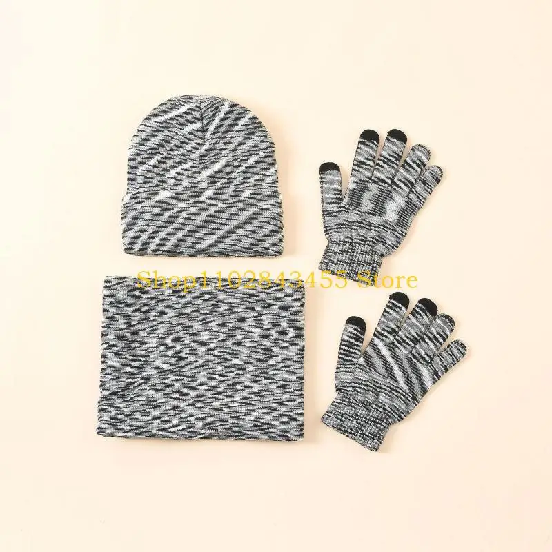 49MC Conjunto luvas térmicas para cachecol e pescoço inverno à prova vento para adolescentes