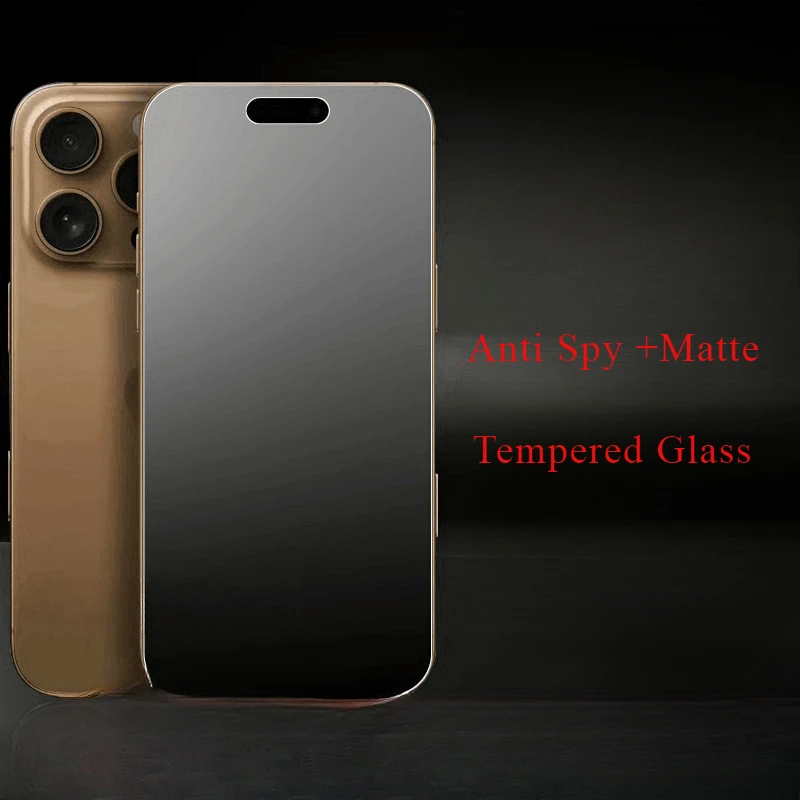 Matte Privacy Screen Protector For iPhone 16 Pro Max 16Plus 16Pro Anti Spy Glare Tempered Glass Protective Film Anti-Fingerprint
