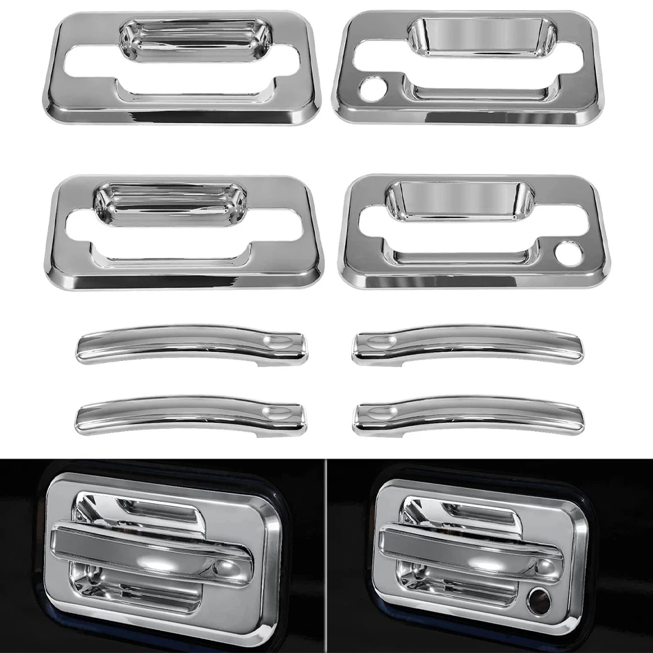 TML for Hummer H2 Door Handles Chrome Cover Trim Exterior Accessories Fit for 2003-2009 Hummer H2 SUV SUT