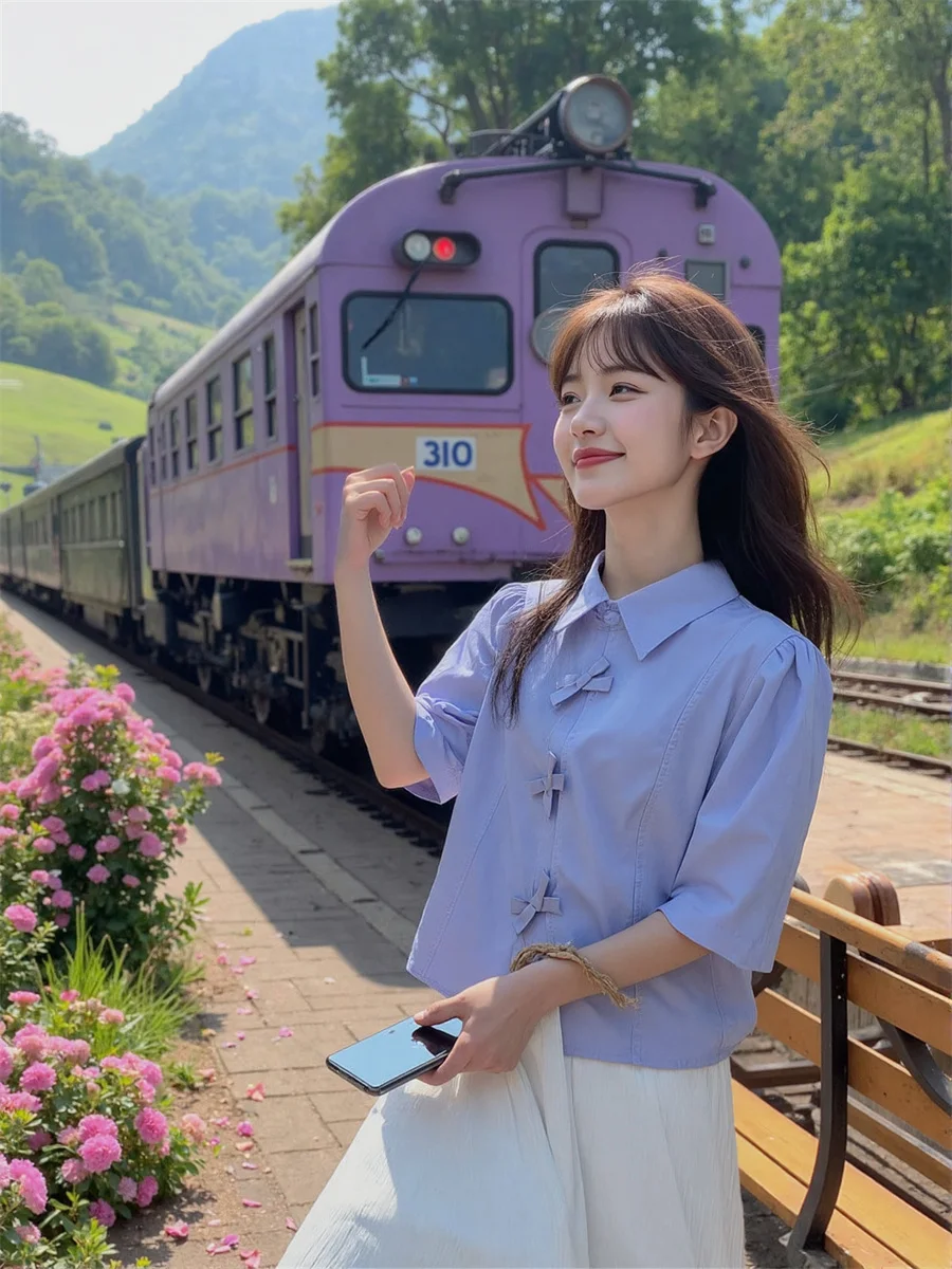 

Рубашки с пышными рукавами для девочек, блузки, осенние длинные блузки на пуговицах Kawaii для девочек, большие размеры, для путешествий, глубокие модальные, с геометрическим рисунком, прозрачные, большие, на каждый день