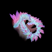 3D Printed Luminous Chinese Loong Flexible Articulated Dragon Crafts Ornaments Home Desktop Decoration Figurines Statue Gifts