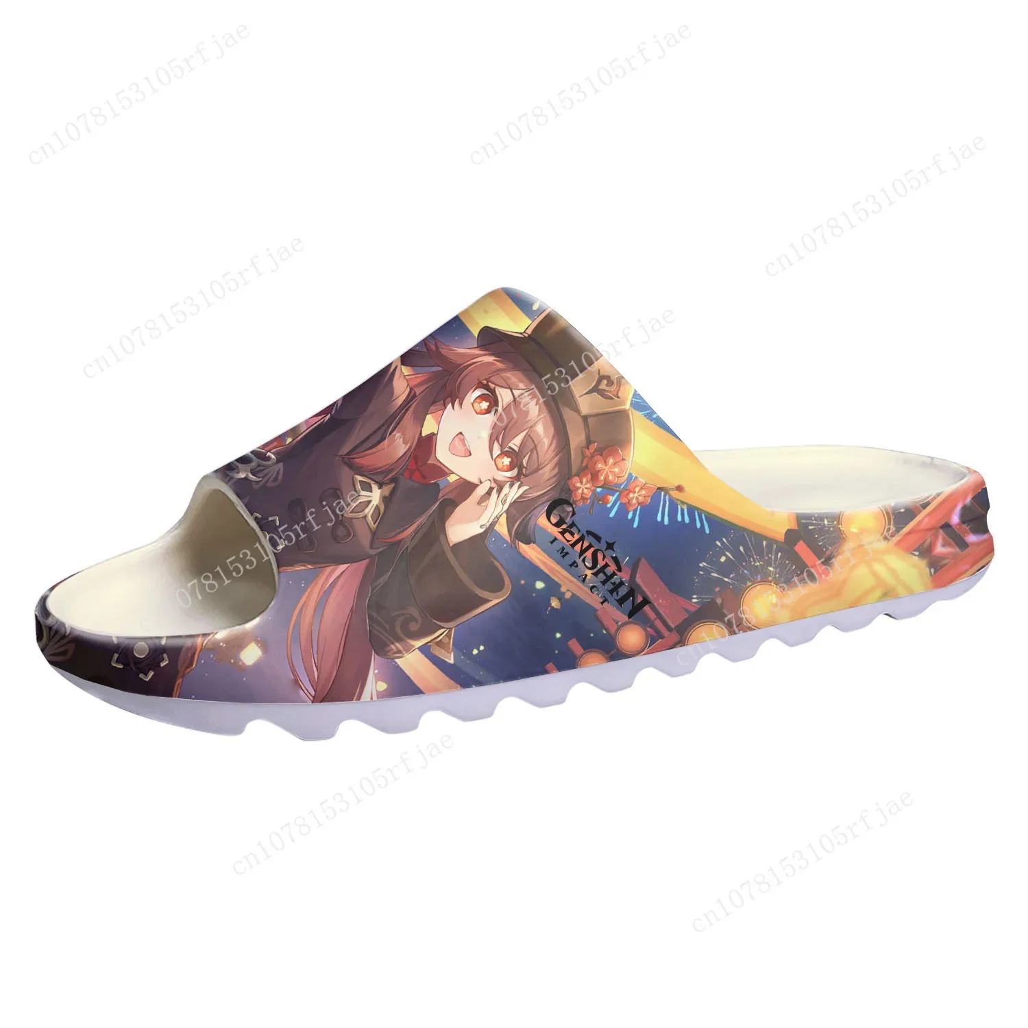 Anime Manga Cartoon Game Genshin Impact Soft Sole Sllipers Mens Womens Teenager Home Clogs Custom Water Shoes on Shit Sandals