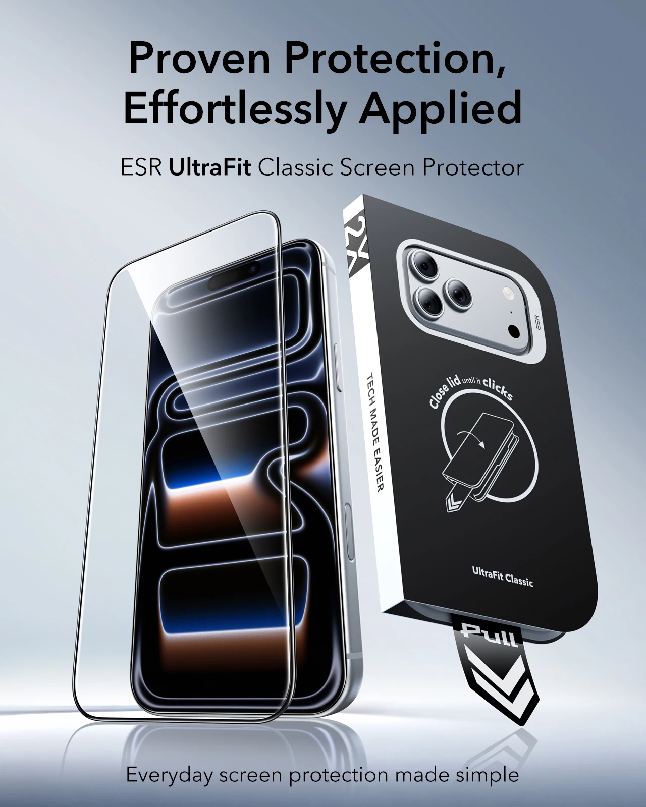 Szkło hartowane ESR do iPhone'a serii 18/17/16/15/14/13, ochrona prywatności klasy wojskowej/folia ochronna o wysokiej rozdzielczości — zdjęcie produktu 2