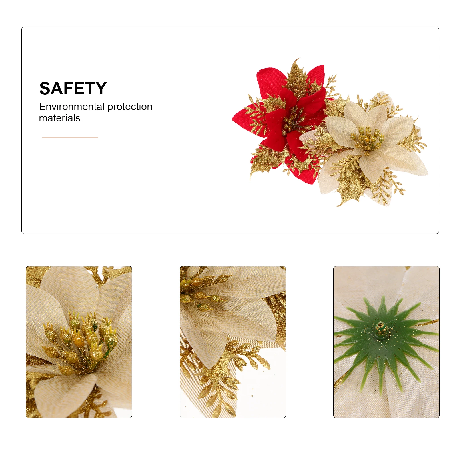 

24 Pcs Christmas Wreath Accessories Fake Flowers Faux Tree Decorations Decorate Cloth Artificial for Ornament