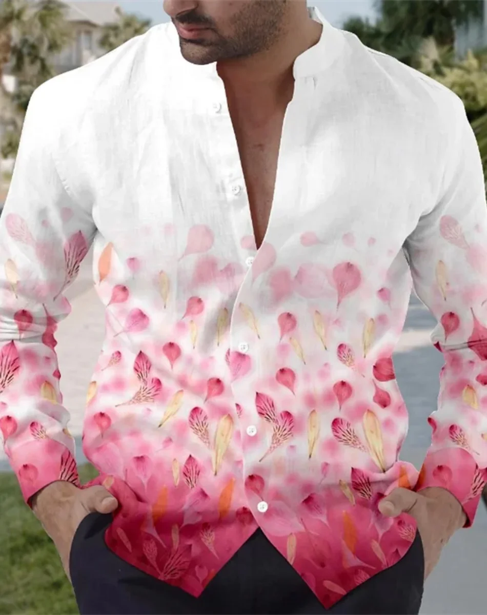 20253D 풀 프린트 하와이 휴가 셔츠 남성용 팜 리프 패턴 버튼 업 비치 셔츠 남성용 반팔 캐주얼 셔츠 의류