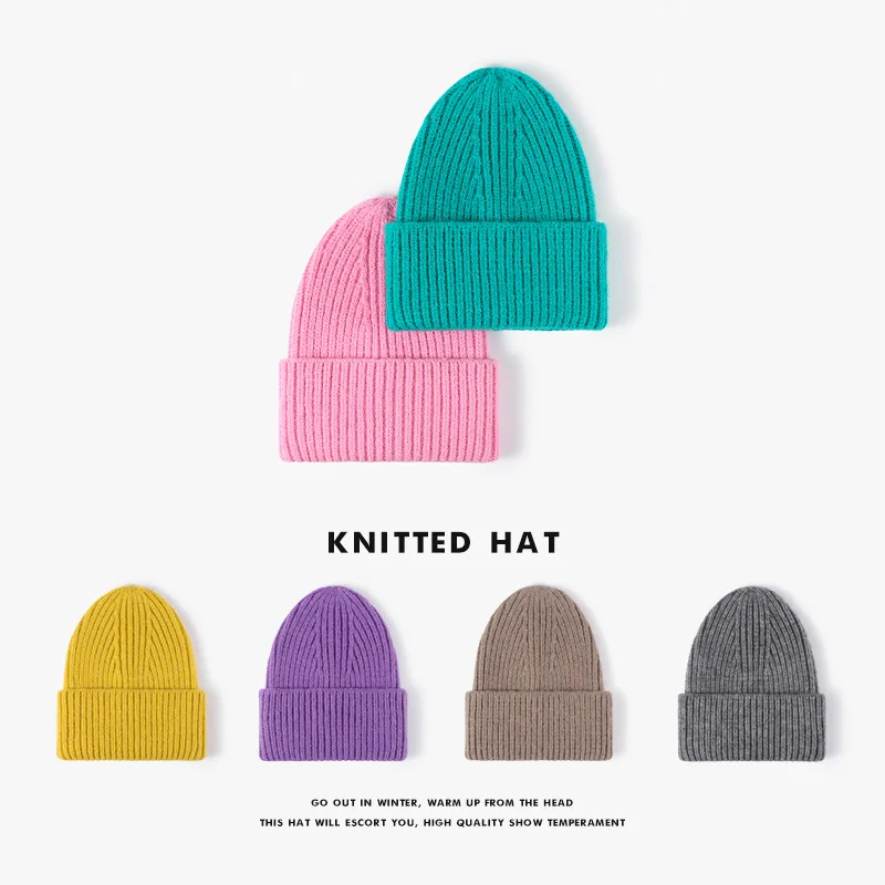 

Knit Hat Women Outdoor Caps Warm Thick Women Cold Hat Conical Hat Men Brimless Knit Hats Gorro Invierno Hombre Cap 4m676