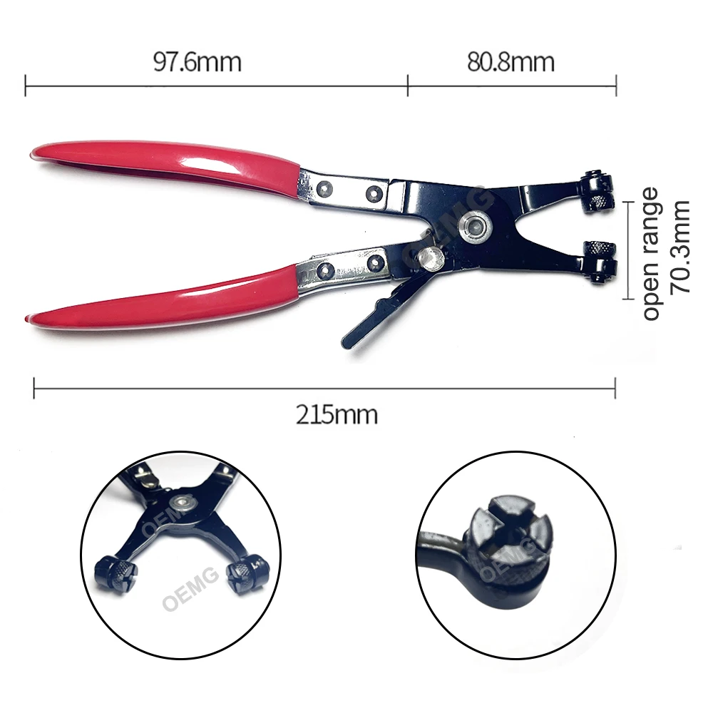 Car Hose Clamp Plier for Removal Installation of Ring-Type or Flat-Band Automotive Water Pipe Locking Pliers Repair Tool