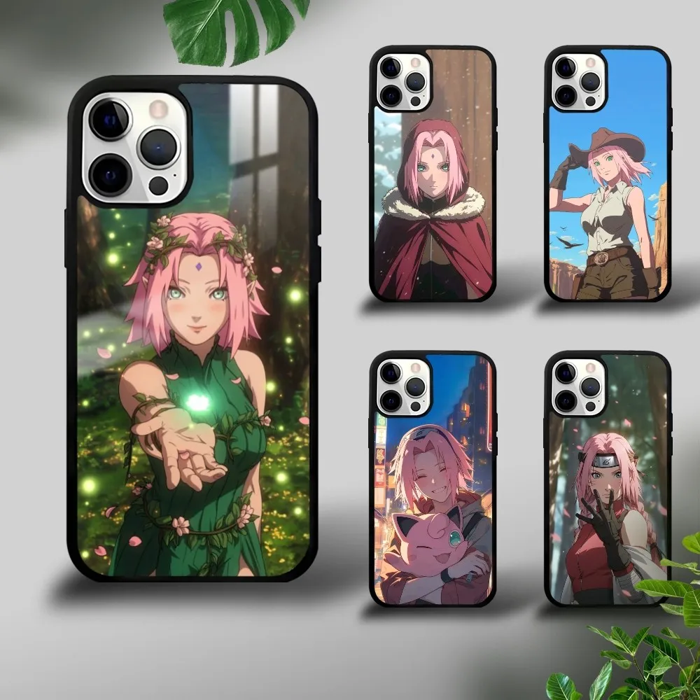 N-Naruto H-Haruno S-Sakura Phone Case For iPhone 16 15 14 13 12 11 Pro Xs Max Mini Plus Celulares Hard Funda