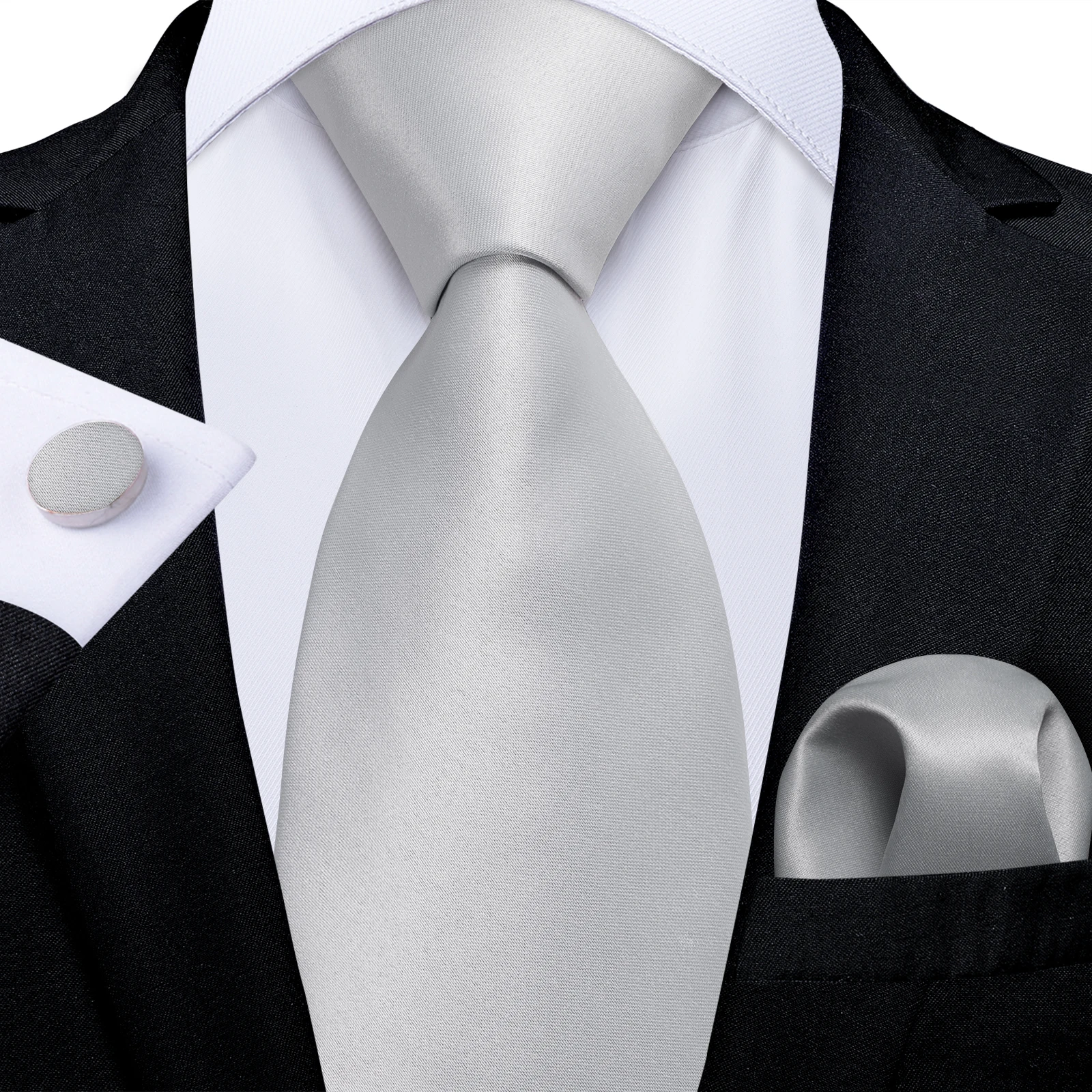 Olive Green Solid Ties for Men, Pocket Square Set