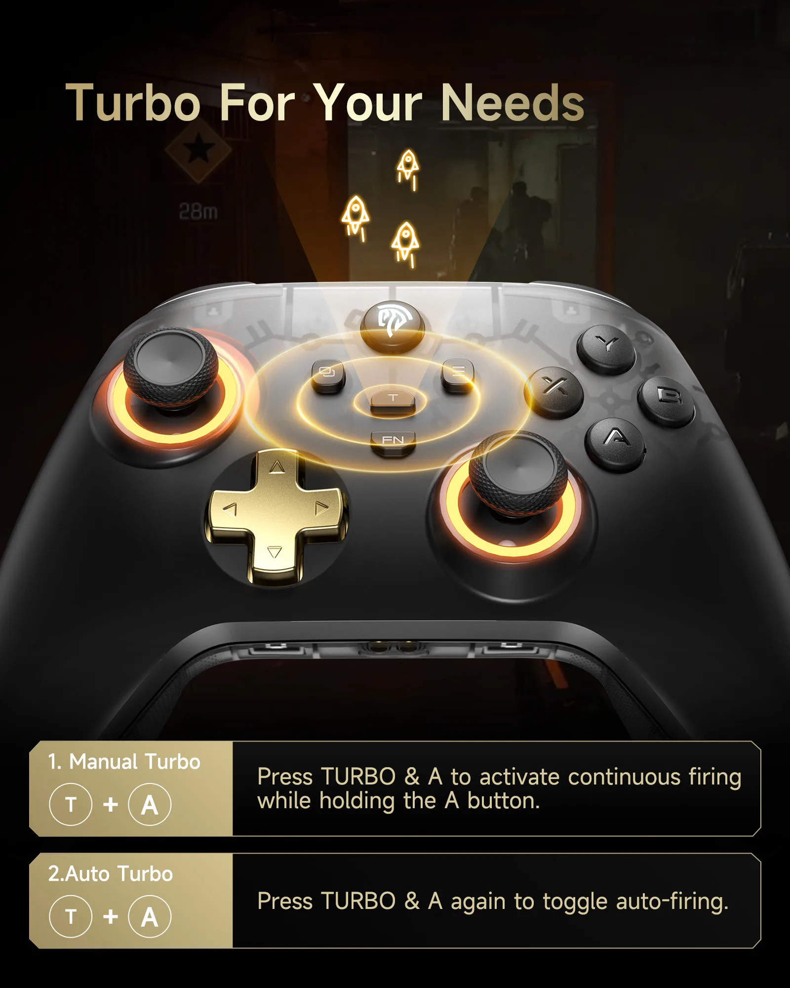 Easy SMX D05 Wireless Gaming Controller Gamepad for PC/Switch/TV/Phone with Charging Dock RGB Hall Effect Joysticks Triggers