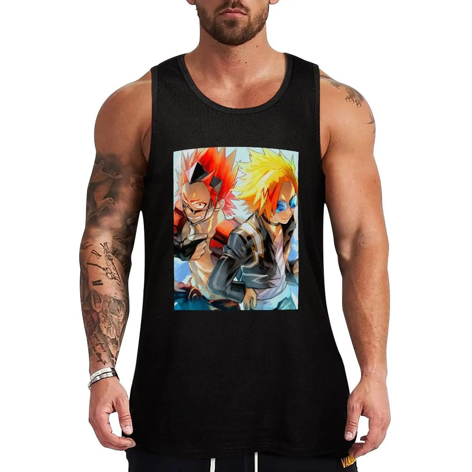 Kirishima and Kaminari - Class 1A - MHA BNHA Tank Top Casual Lounge Tank Top Sleeveless Loose Soft Shirt