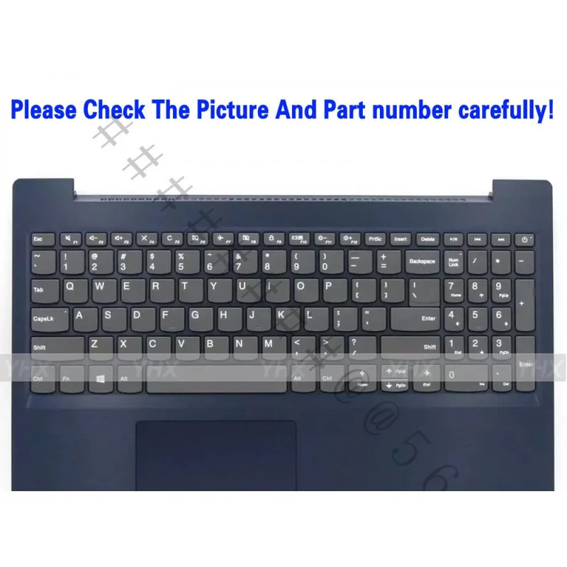 SS+New US Layout Non-Backlit Keyboard Palmrest Upper Case With Touchpad PN 5CB0X56051 For Lenovo IdeaPad L3-15IML05 81Y3 Laptop