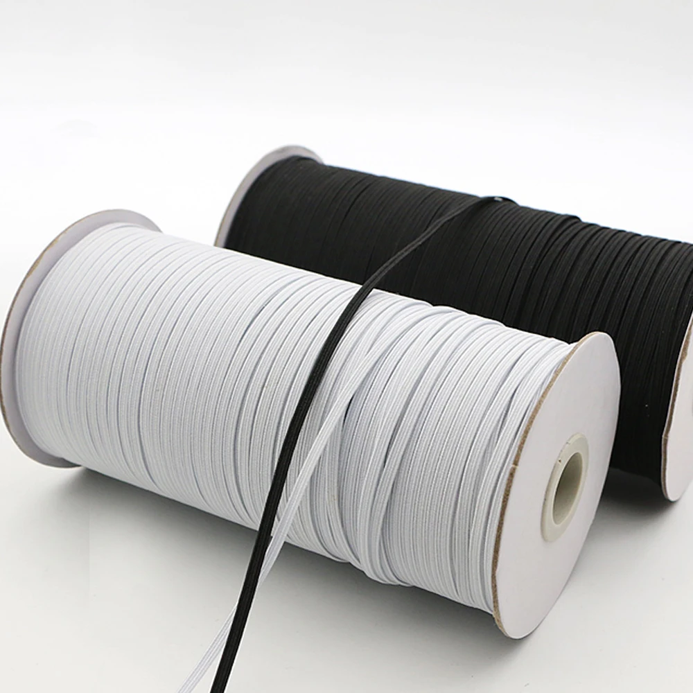 3/4/5/6/8/10MM White/black Flat Elastic Bands Elastic rubber band wedding Garment elastic tape for DIY sewing Stretch Rope acces