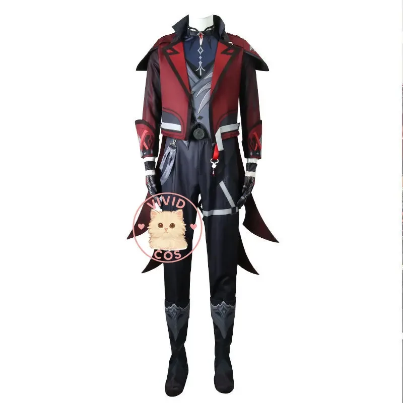 ABC123 رائجة البيع Genshin تأثير تأثيري حلي لعبة أنيمي Diluc لعب الأدوار الزي مجموعة كاملة للرجال TER3 ؛ F'6 ، C ؛ 7.Y