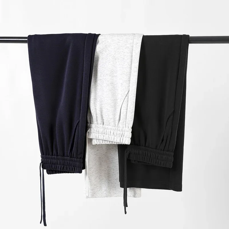 

Straight leg loose sports trousers 2025 autumn new men's running and basketball black knitted sweatpants