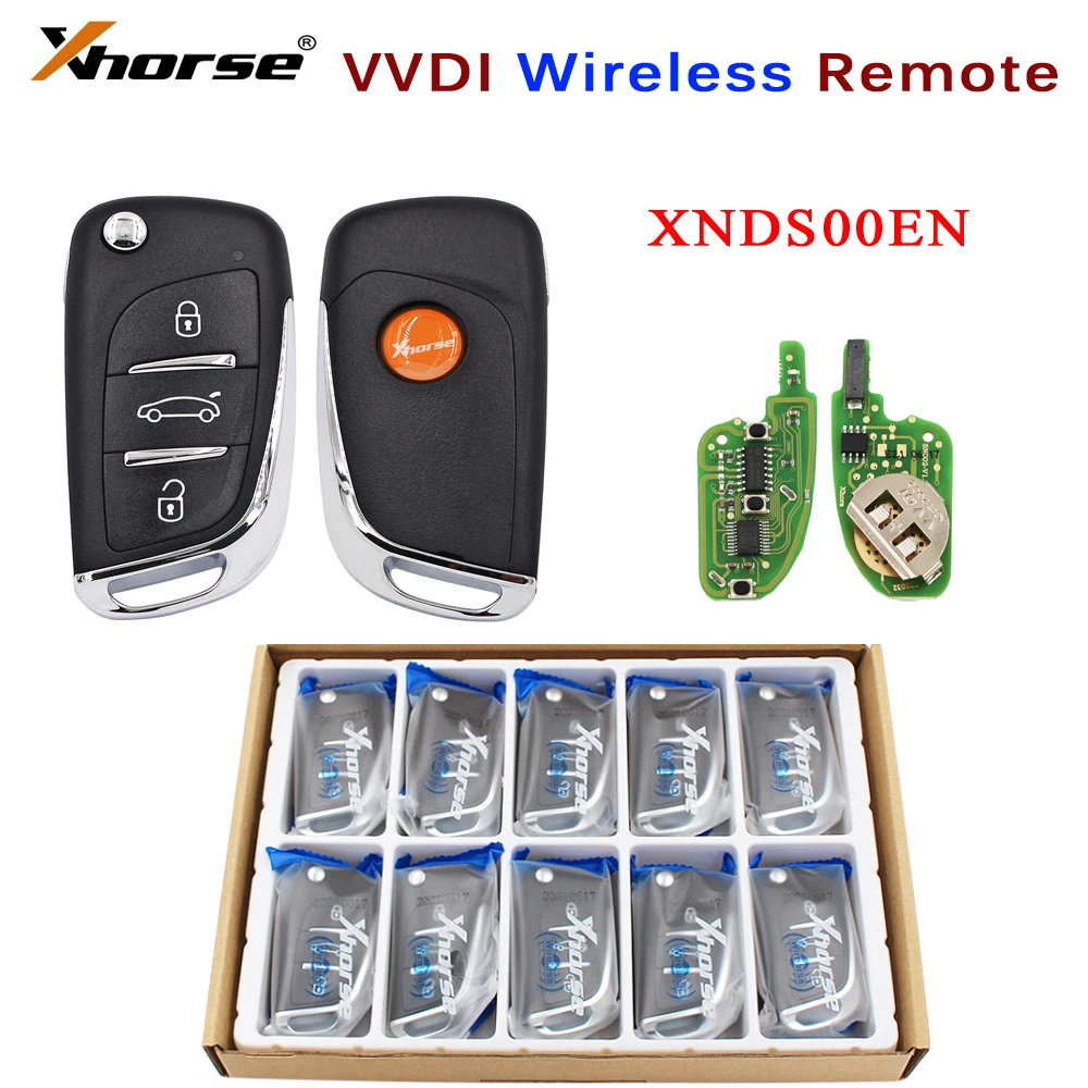 5PCS/10PCS Xhorse XNDS00EN 3 Buttons VVDI Wireless Universal Remote Car Key DS Type for VVDI2 VVDI Key Tool