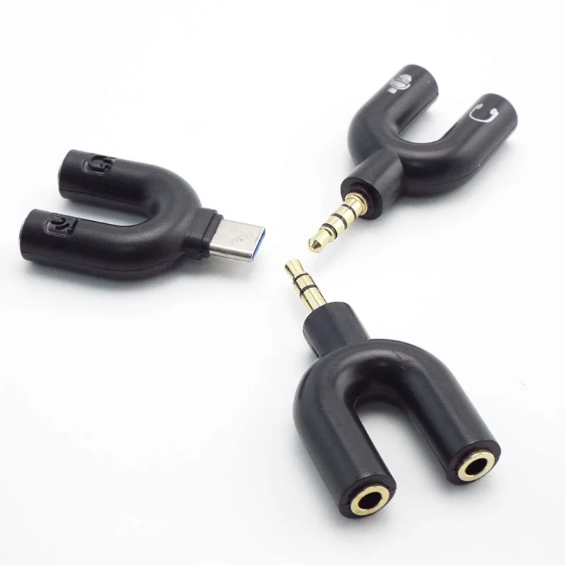 수 잭 C 타입-헤드폰 마이크 변환기 오디오 어댑터, 헤드셋 마이크, 양방향 스플리터, 게임 플레이어 PC 노트북용, 3.5mm