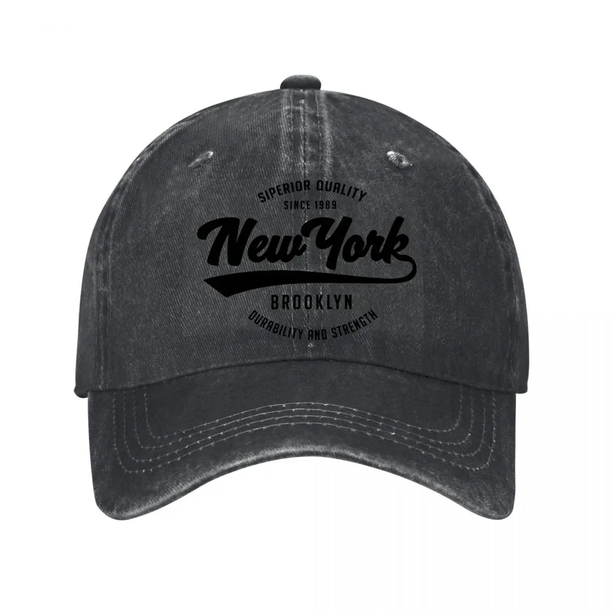 New York Brooklyn Superior Quality Since 1989 Durability And Strength Washed Baseball Cap Outdoor Hat