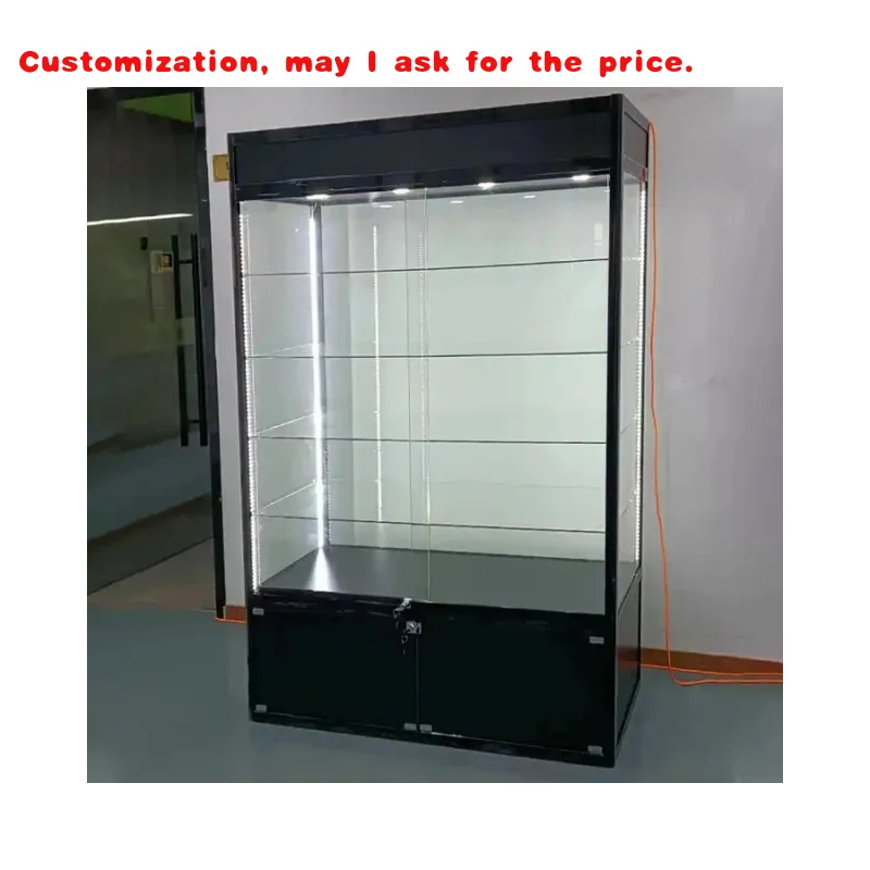 

Изготовленный на заказ. Шэньчжэнь, розничная торговля, дымчатый магазин, витрина, мебельный шкаф со светодиодной подсветкой, запираемая высокая алюминиевая стеклянная витрина