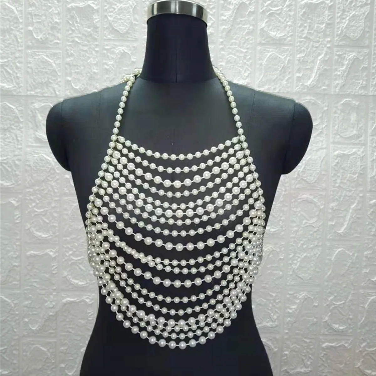 

Handmade Beaded Hollow out Back Body Chain Women's Multi-Layer Bracelet Vest Design Jewelry Accessory